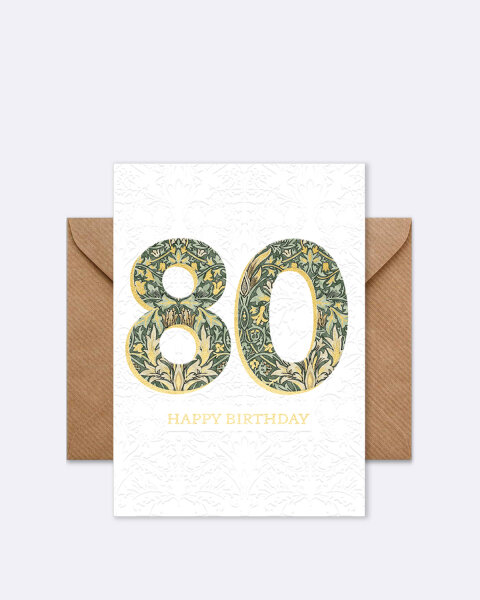 Klappkarte 80 "Happy Birthday"