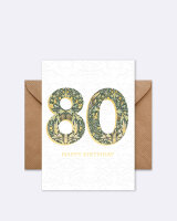 Klappkarte 80 "Happy Birthday"