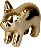Mini Glücksschwein Keramik (gold)