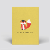 Postkarte "Abschluss - Schlauer Fuchs"