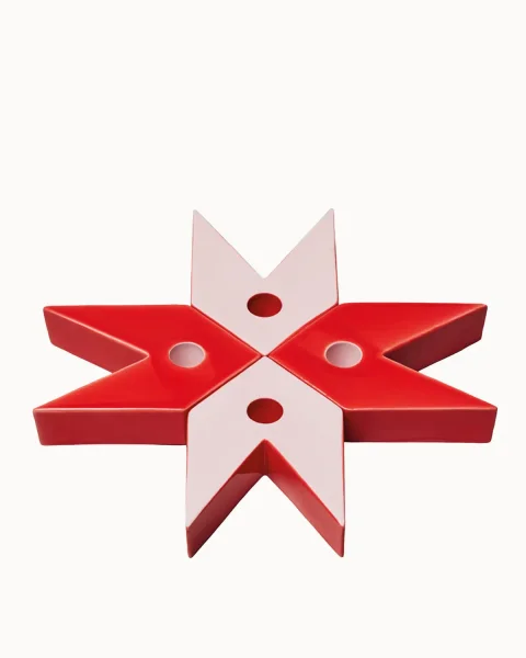 Porzellan-Sternkerzenhalter – Rot & Rosé