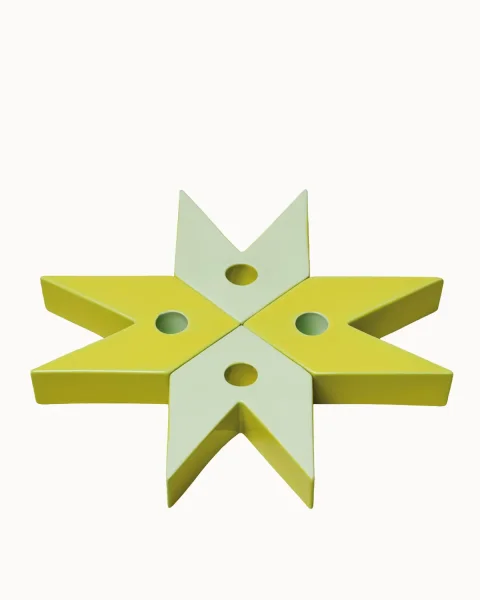 Porzellan-Sternkerzenhalter – Grün & Mint