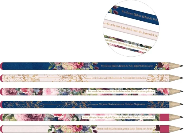 Bleistift-Set mit Sprüchen - Blütenzauber (Bastin)